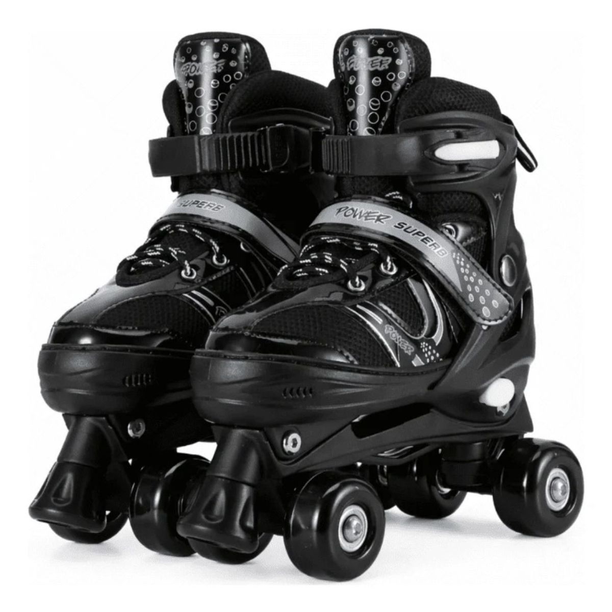 GENERICO - Patines 4 Ruedas Ajustable Para Niñas Negro Talla S