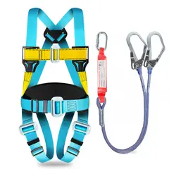 WUWAWDO - Arnés De Seguridad + Cabo De Vida Total Color Cian Y Amarill