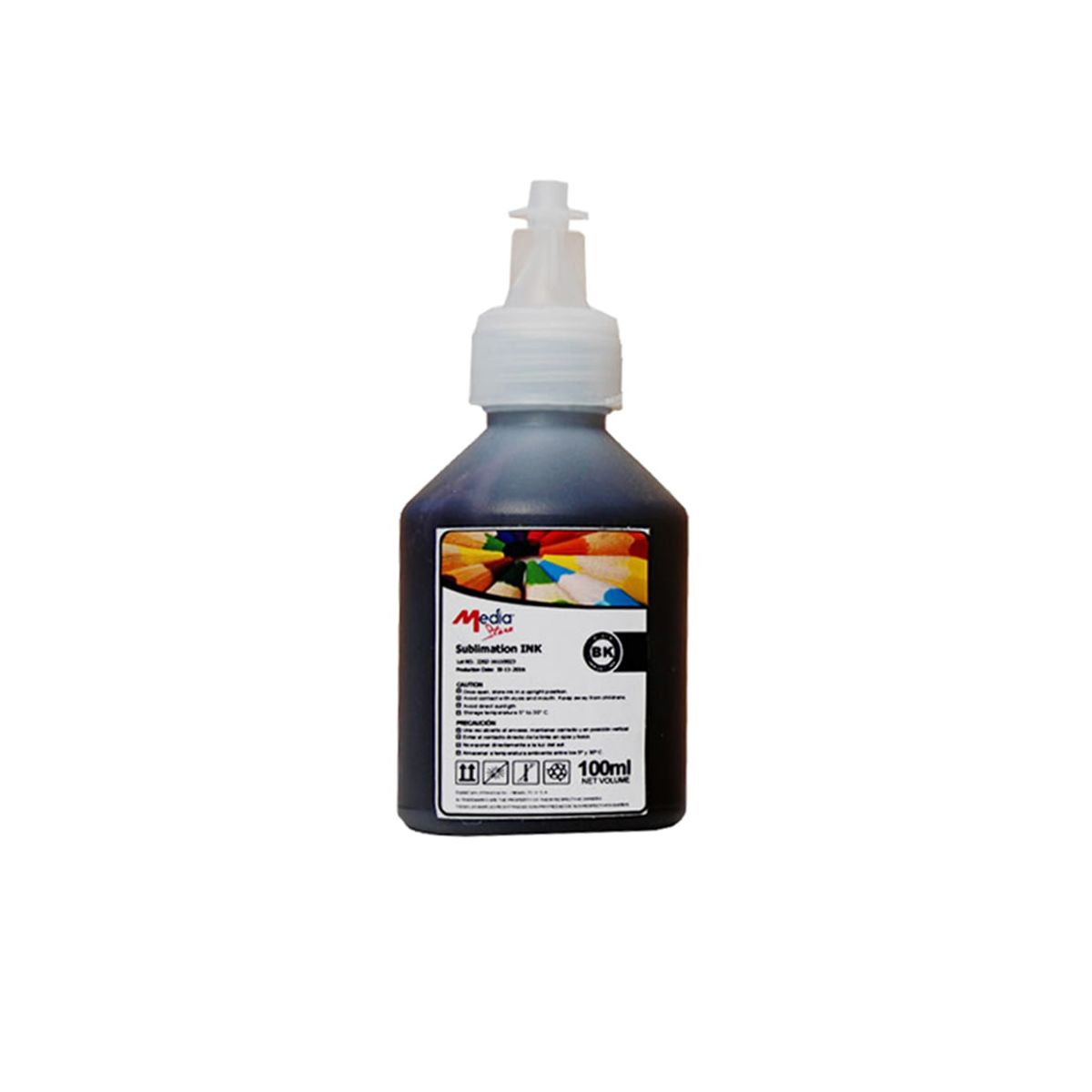 MALIK - Tinta Negra Sublimacion 100ml +Botella  para Epsn L8180
