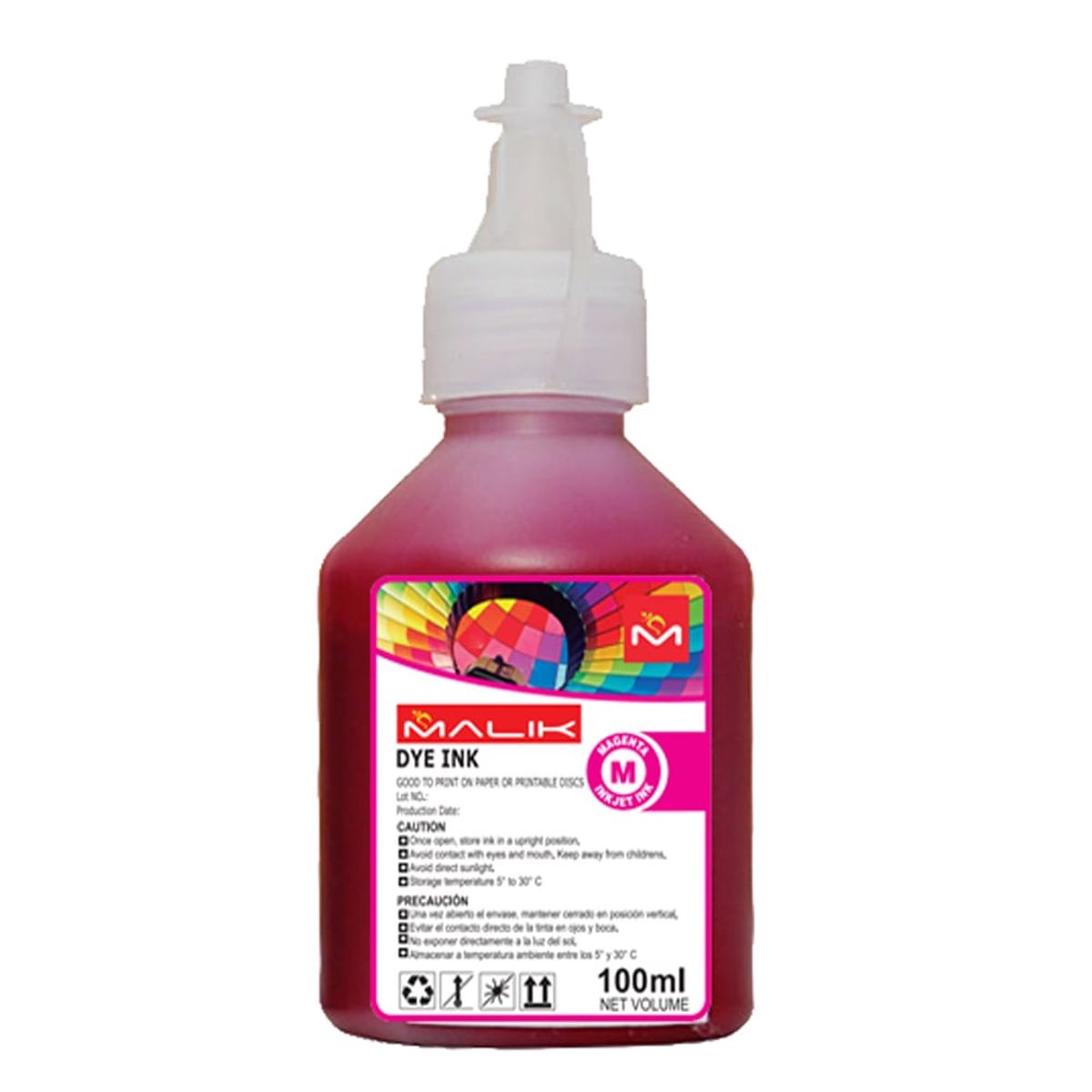 MALIK - Tinta Magenta Sublimacion 100ml+Botela  para Epsn L3210