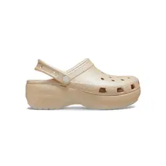 CROCS - Zueco Mujer Classic Plataforma Glitter Beige