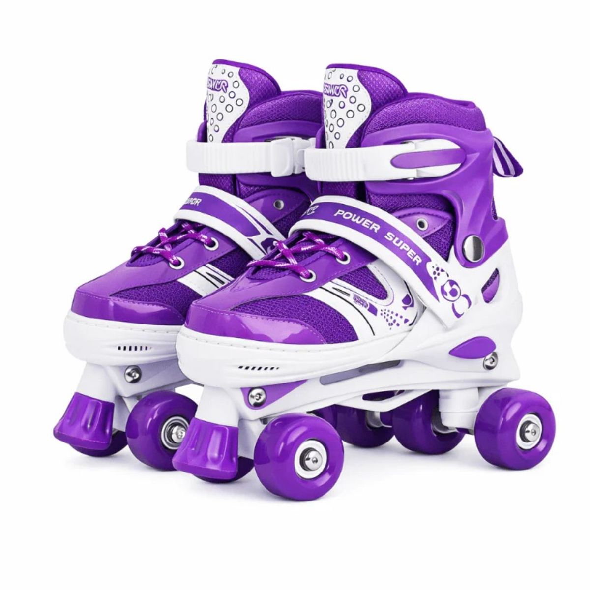 GENERICO - Patines 4 Ruedas Ajustable Para Niñas Morado Talla XS