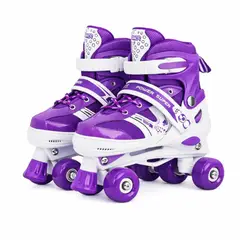 GENERICO - Patines 4 Ruedas Ajustable Para Niñas Morado Talla XS