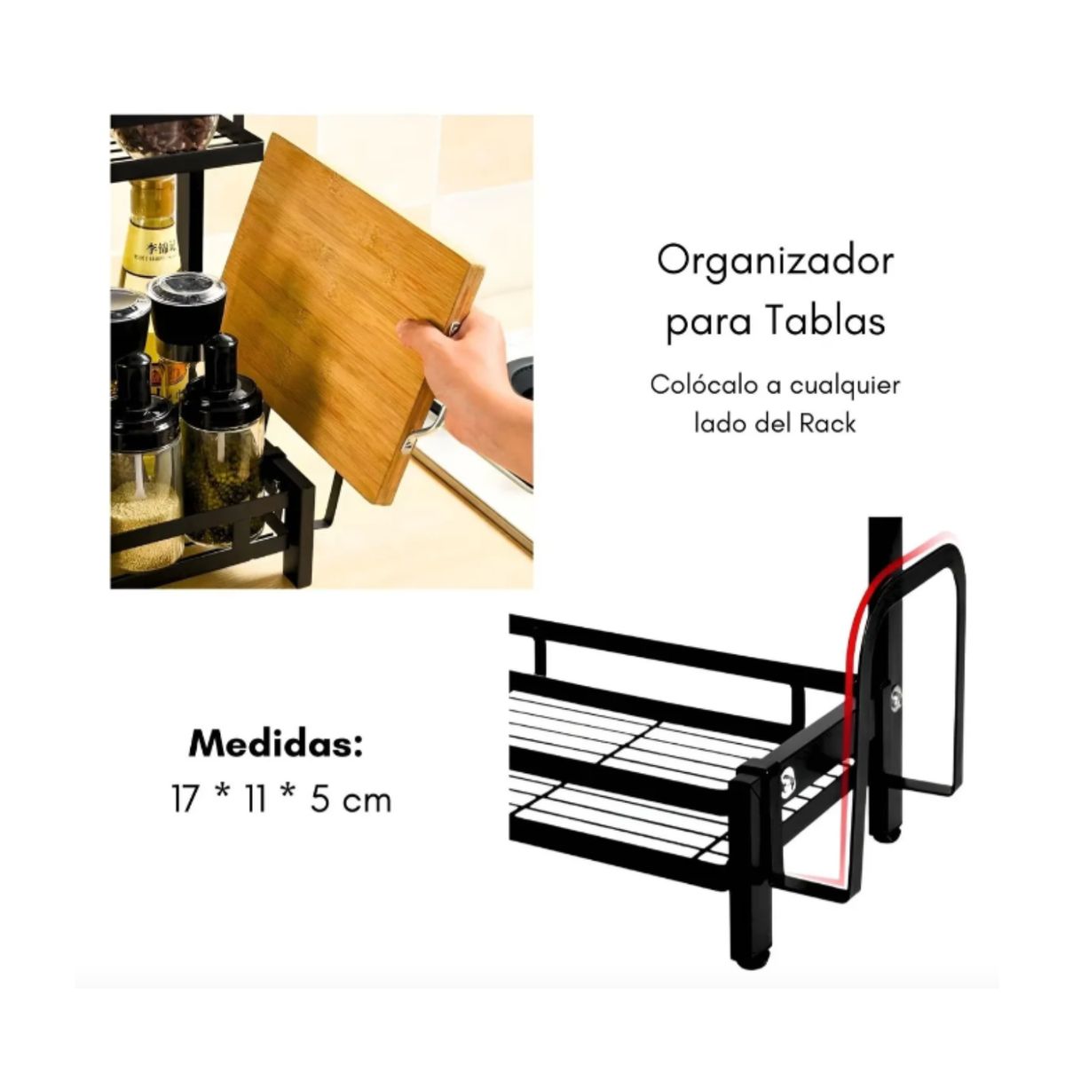 GENERICO - Rack Moderno Organizador De Especias De 3 Niveles Metal