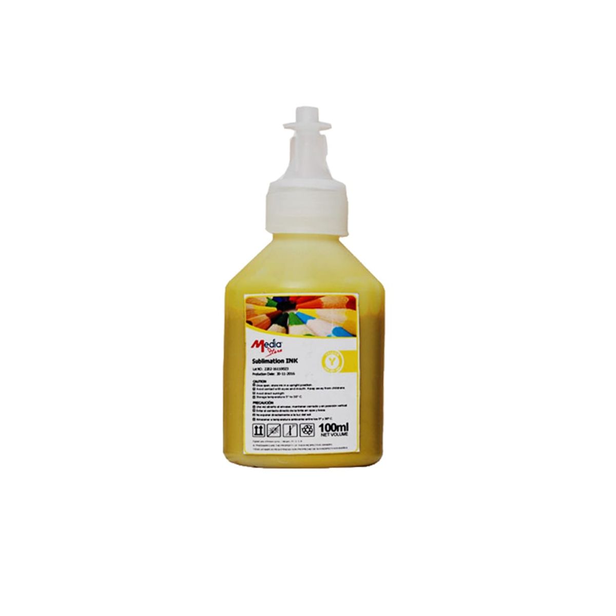 MALIK - Tinta Amarilo Sublimacion 100ml+Botela  para Epsn L14150