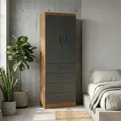 EXIT - Clóset de 2 Puertas 4 Cajones 62x182x40 cm