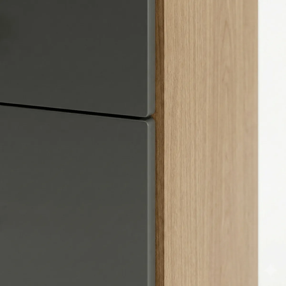 EXIT - Clóset de 2 Puertas 4 Cajones 62x182x40 cm Roble-Negro