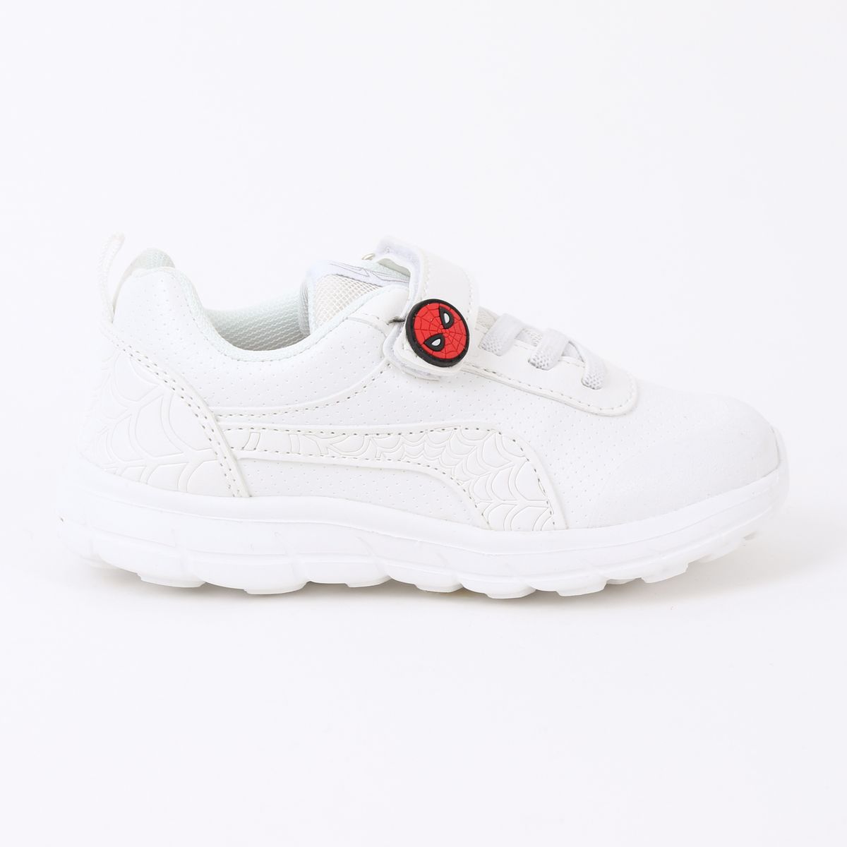 MARVEL - Zapatilla Escolar Niño Velcro Spiderman Web Blanco Marvel