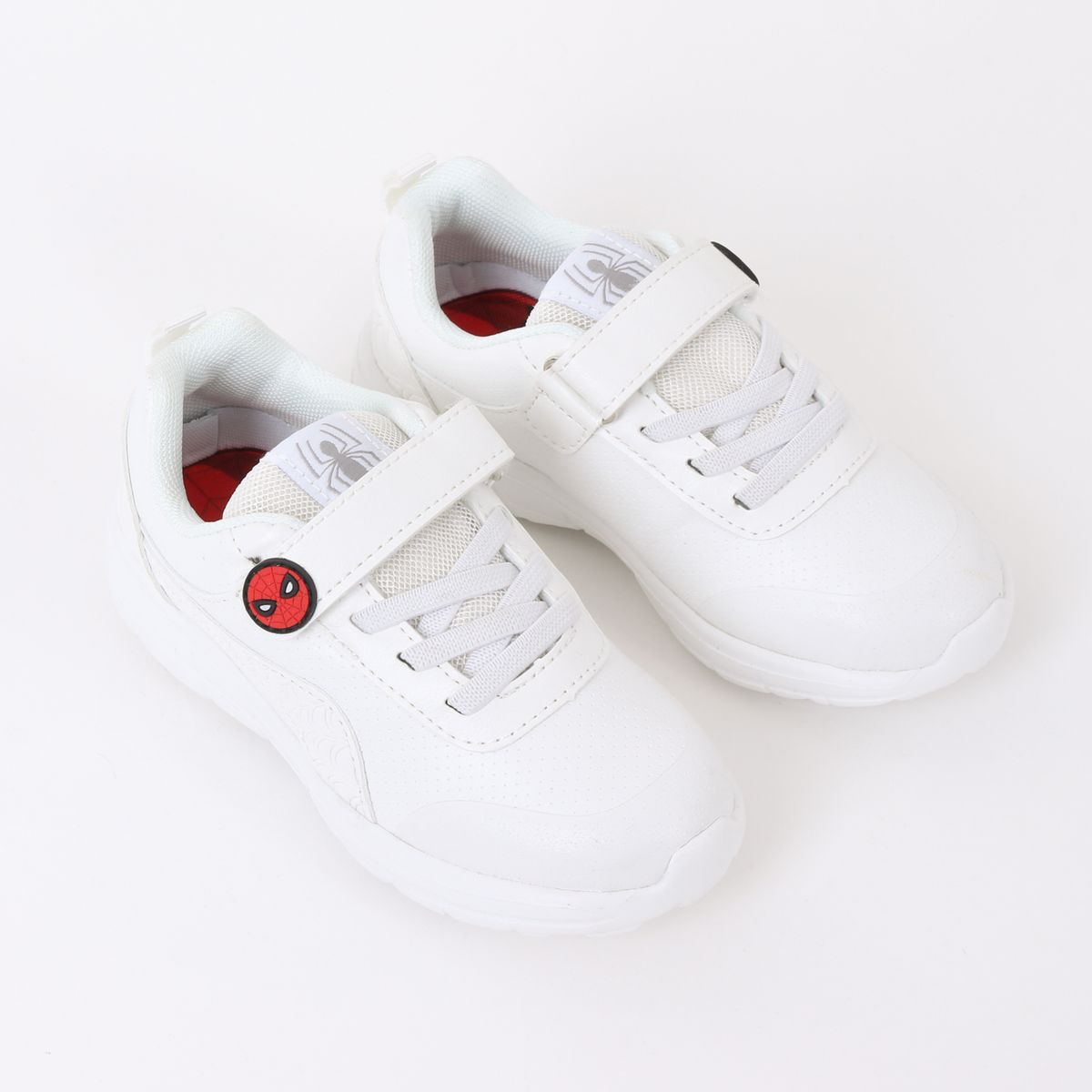MARVEL - Zapatilla Escolar Niño Velcro Spiderman Web Blanco Marvel
