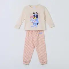 BLUEY - Pijama Manga Larga Niña Sleeping Blanco