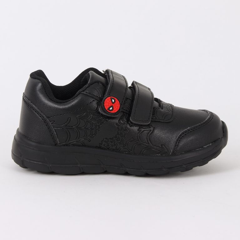 Zapatilla Escolar Nino Velcro Negro Spiderman Negro 29