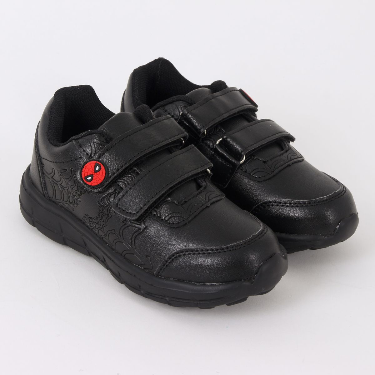 MARVEL - Zapatilla Escolar Niño Velcro Negro Spiderman Marvel
