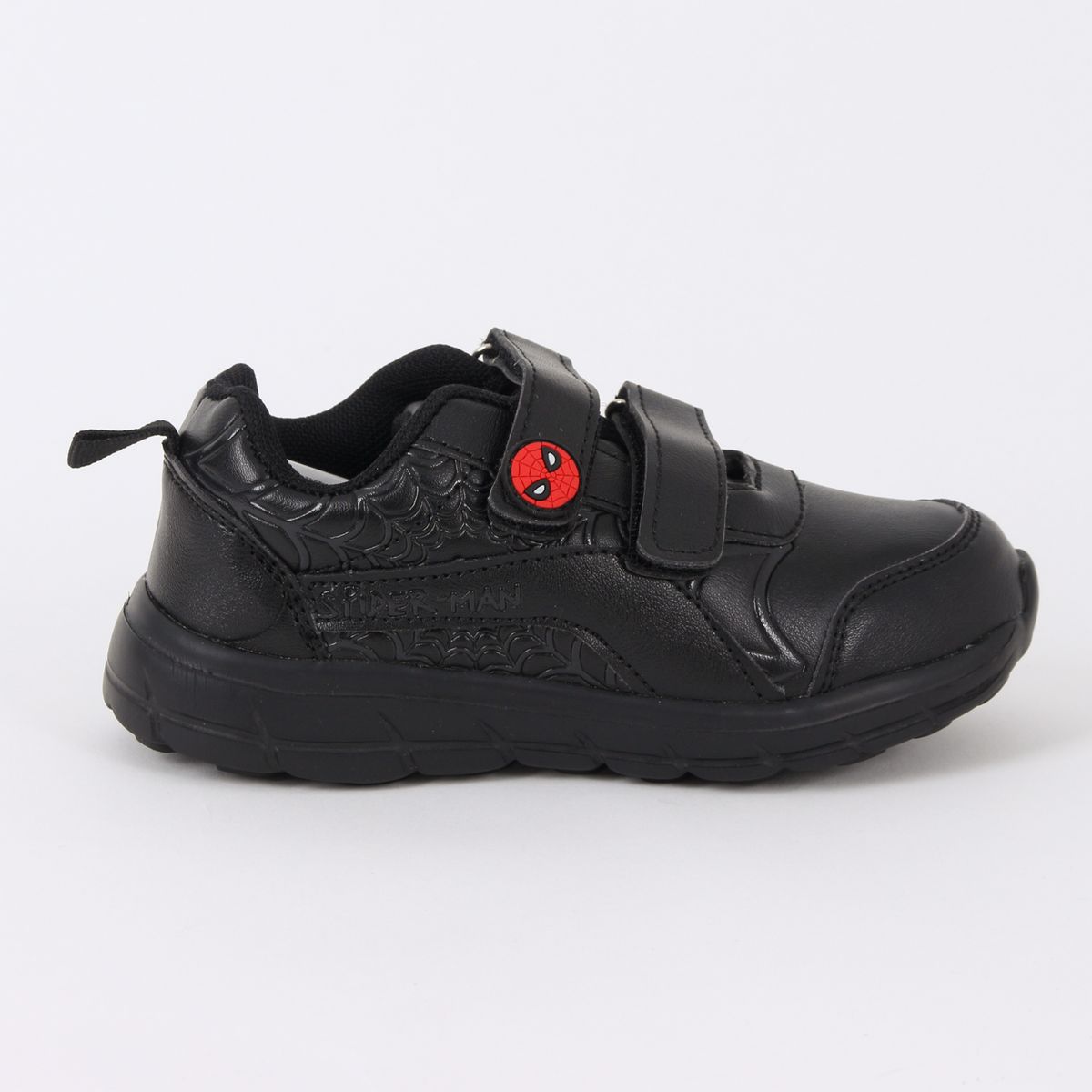 MARVEL - Zapatilla Escolar Niño Velcro Web Spiderman Negro Marvel
