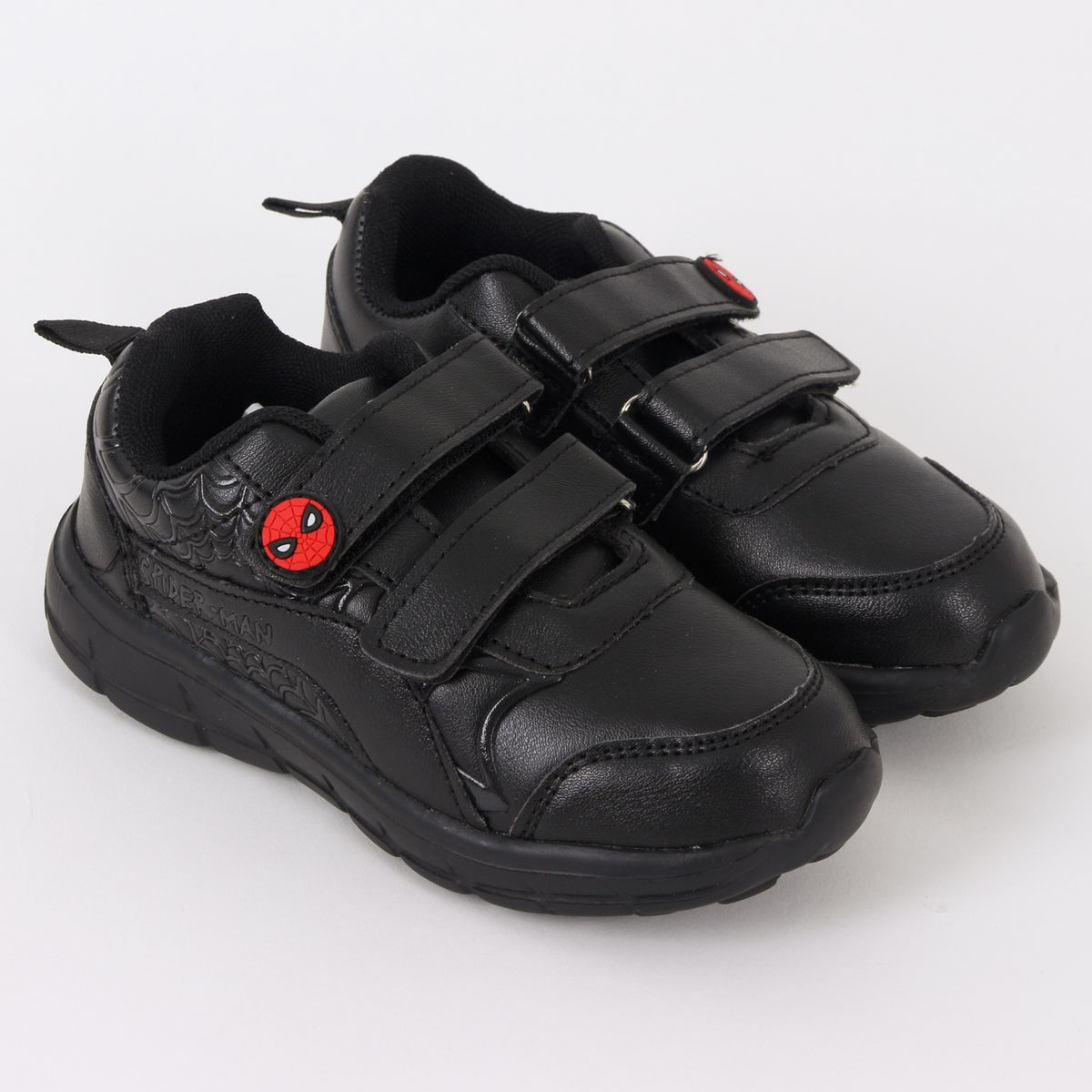MARVEL - Zapatilla Escolar Niño Velcro Web Spiderman Negro Marvel