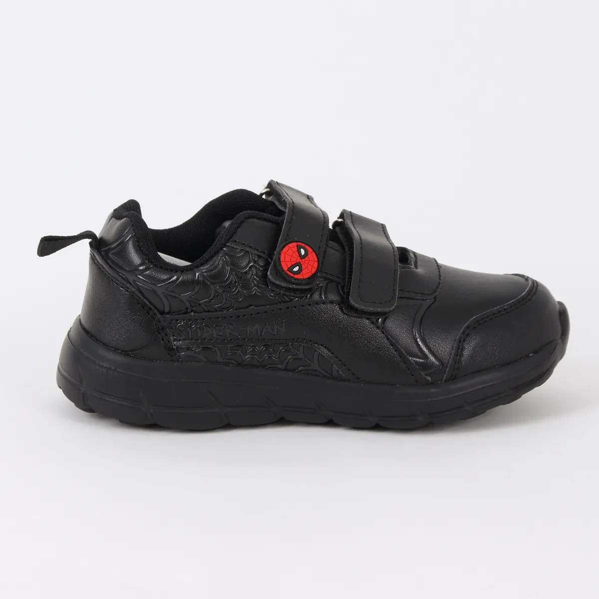 MARVEL - Zapatilla Escolar Niño Velcro Web Spiderman Negro Marvel