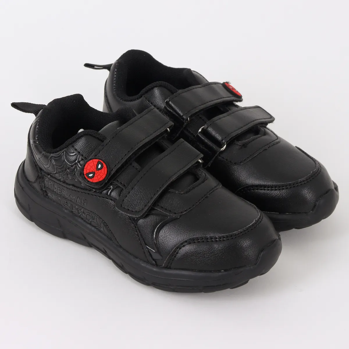 MARVEL - Zapatilla Escolar Niño Velcro Web Spiderman Negro Marvel