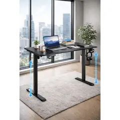 COSAS CASA - Escritorio Electrico Altura Regulable Bavaro Negro