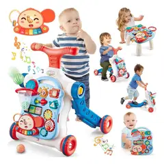 GENERICO - Caminador Andador Scooter Bebé Musical Multifuncional 5 En 1 Azul