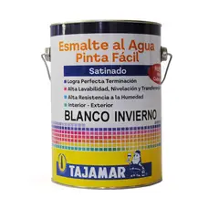TAJAMAR - Esmalte Al Agua Satín Pinta Fácil Blanco Invierno Galón