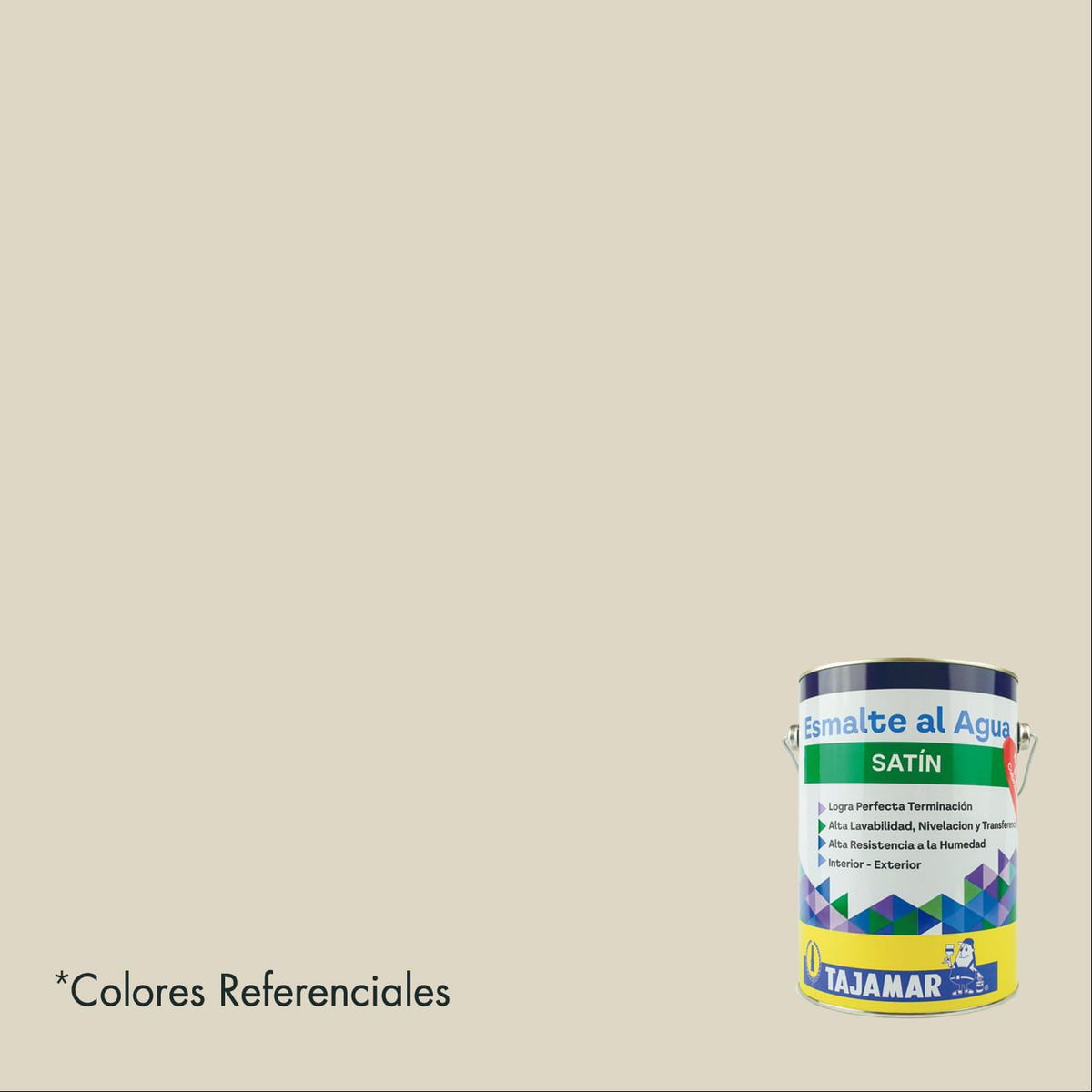 TAJAMAR - Esmalte Al Agua Satín Pinta Fácil Blanco Invierno Galón