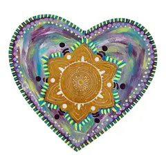 CREA TALLER - Cuadro corazón mandala de madera 20cm