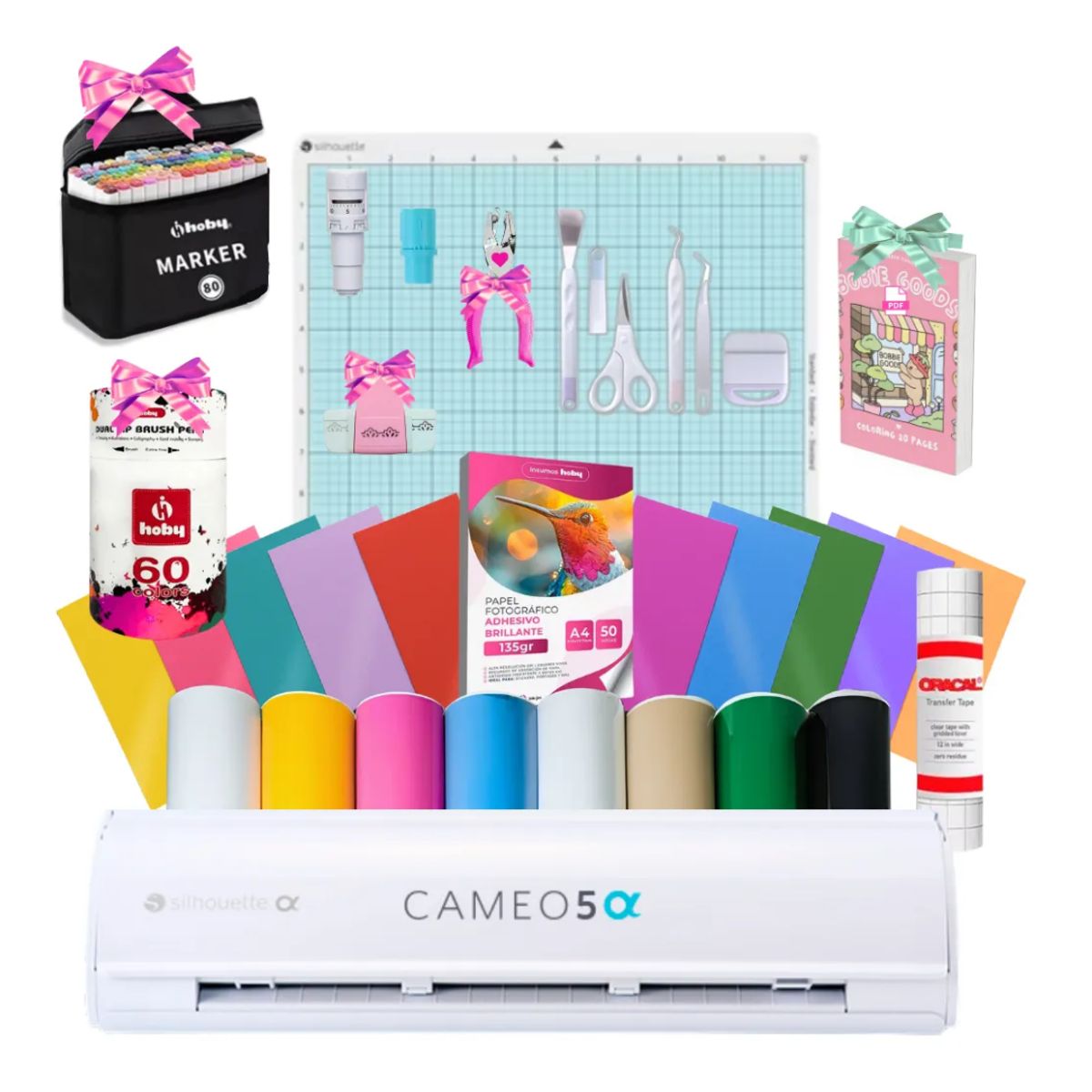 SILHOUETTE - Kit Silhouette Alpha Cameo + 4 Regalos Full Insumos Kñ33 Blanco