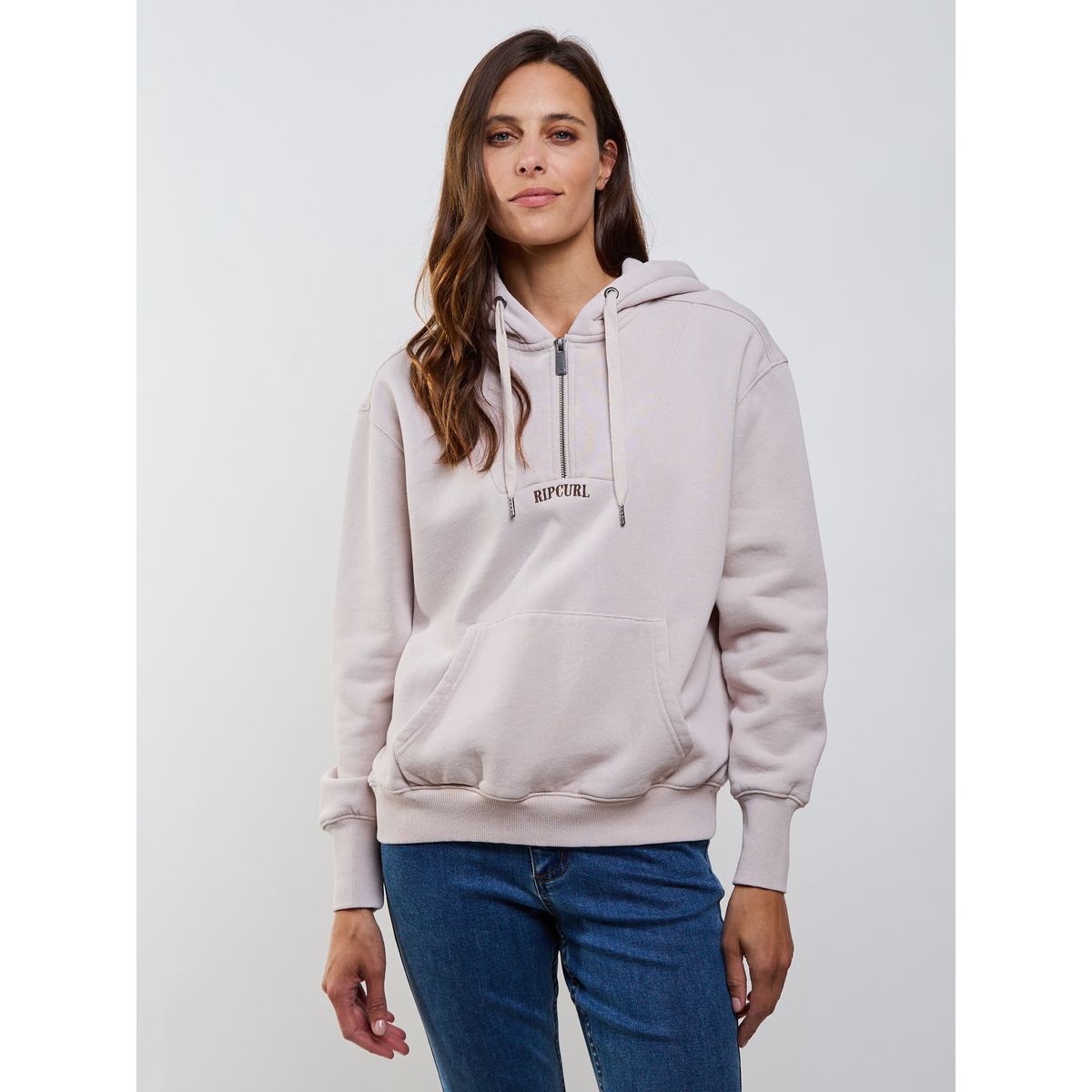 RIP CURL - Poleron FZ Brave Beige Mujer Rip Curl