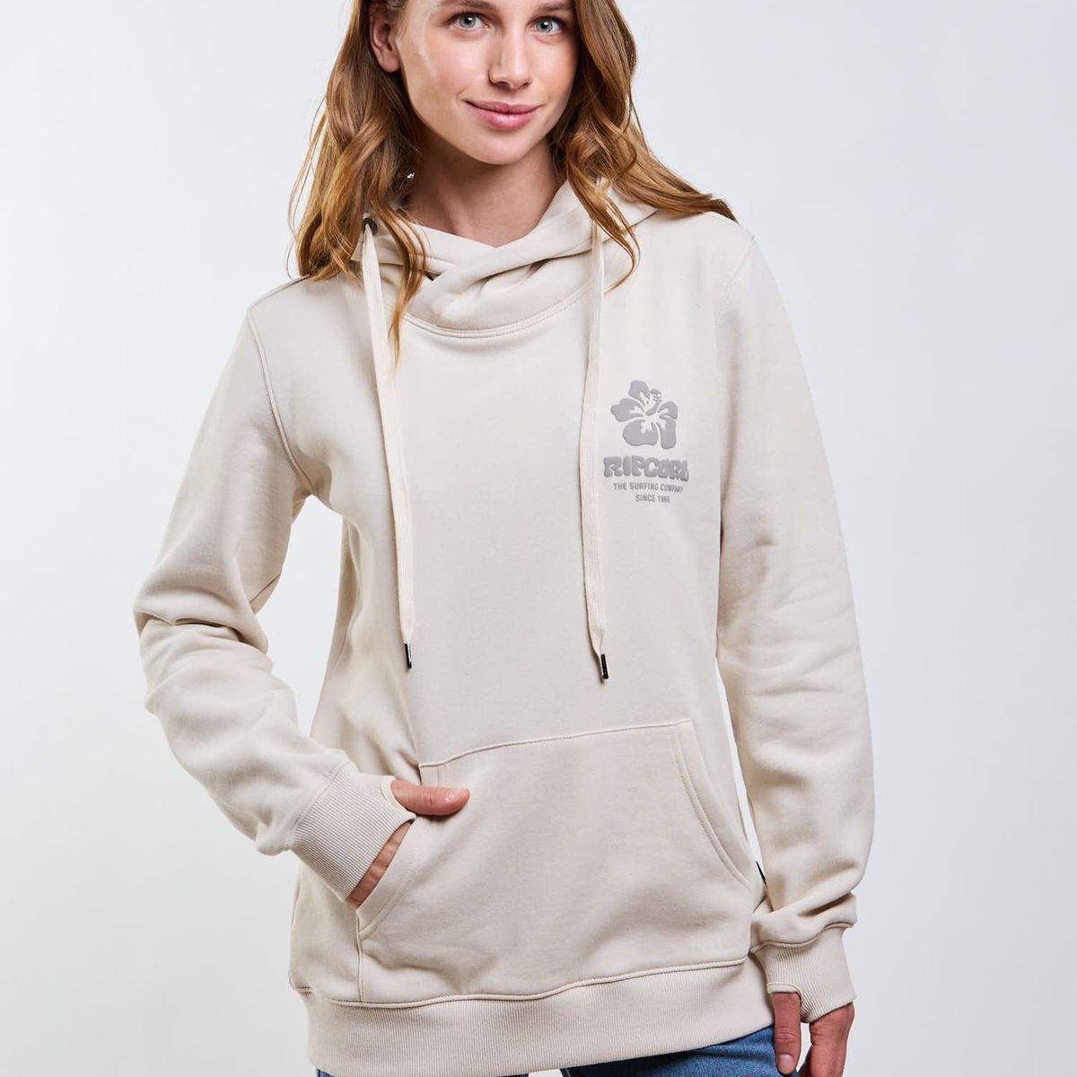RIP CURL - Poleron Canguro Aurora Beige Mujer Rip Curl