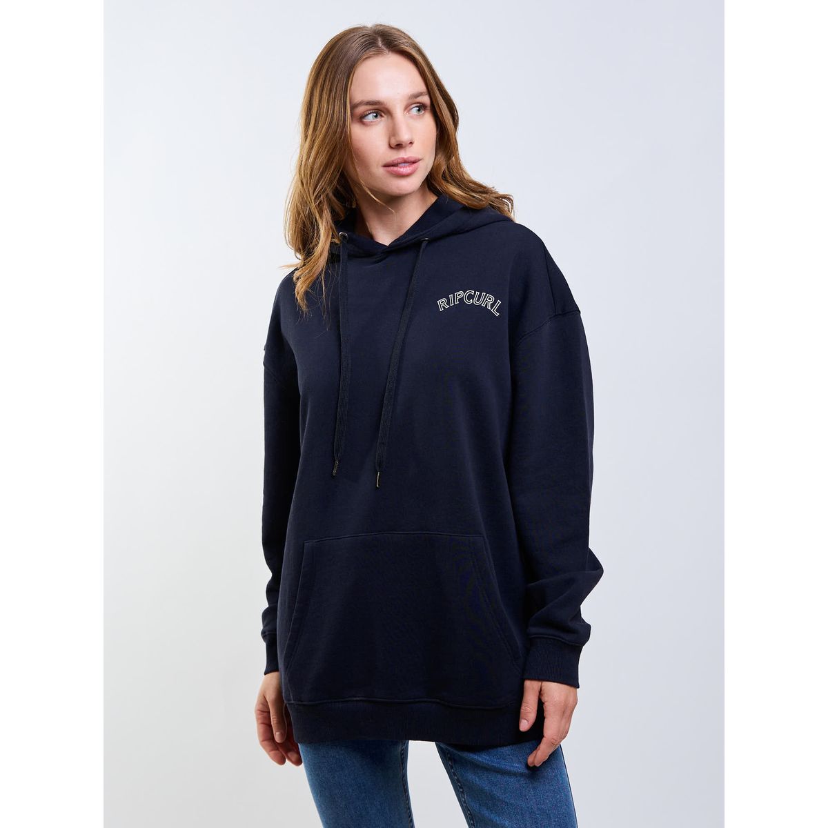 RIP CURL - Poleron Canguro Solar Negro Mujer Rip Curl