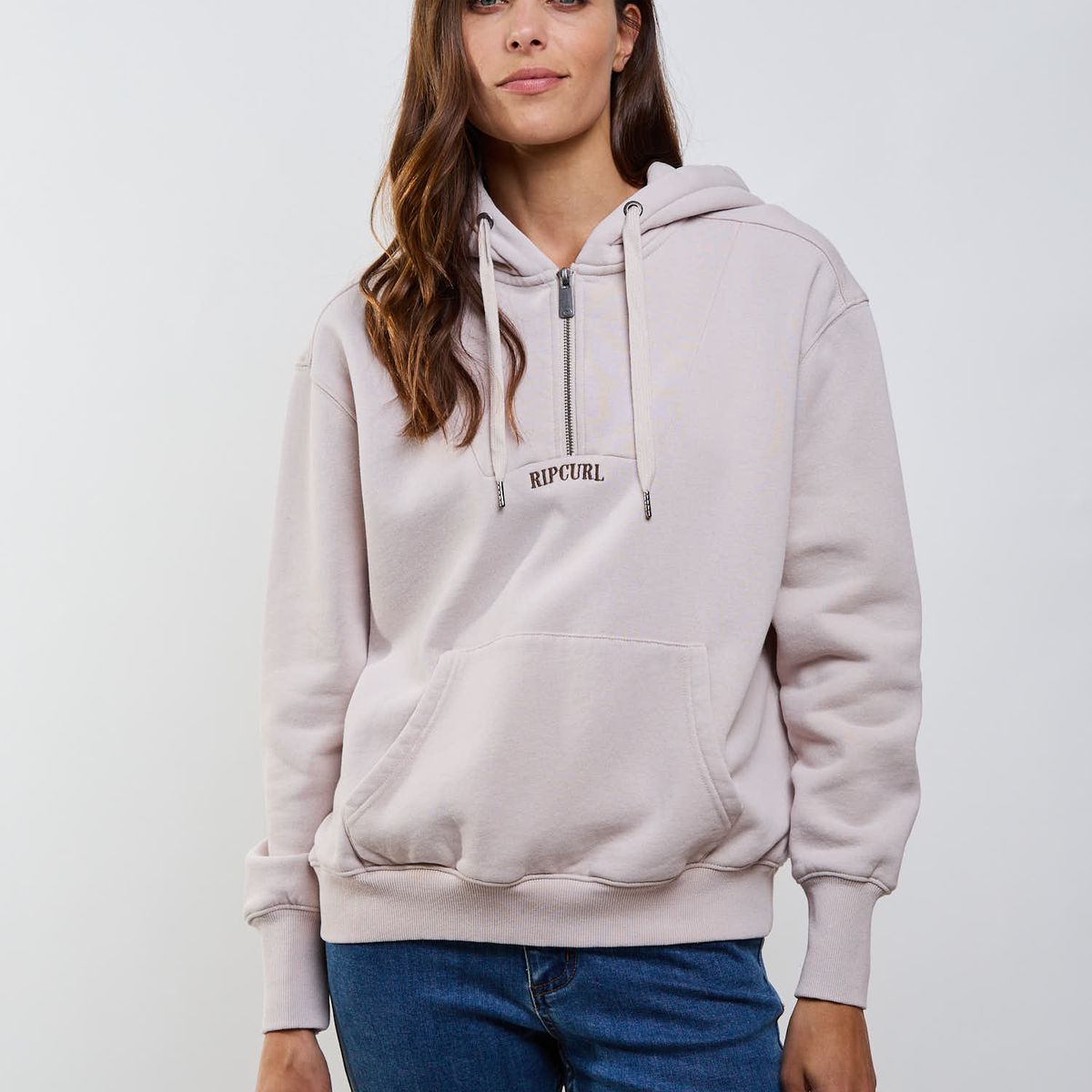 RIP CURL - Poleron FZ Brave Beige Mujer Rip Curl