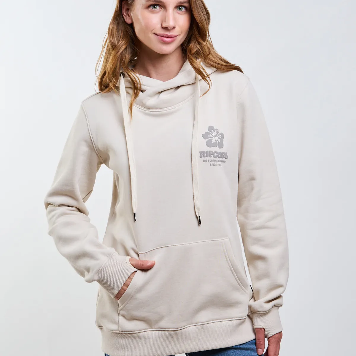 RIP CURL - Poleron Canguro Aurora Beige Mujer Rip Curl