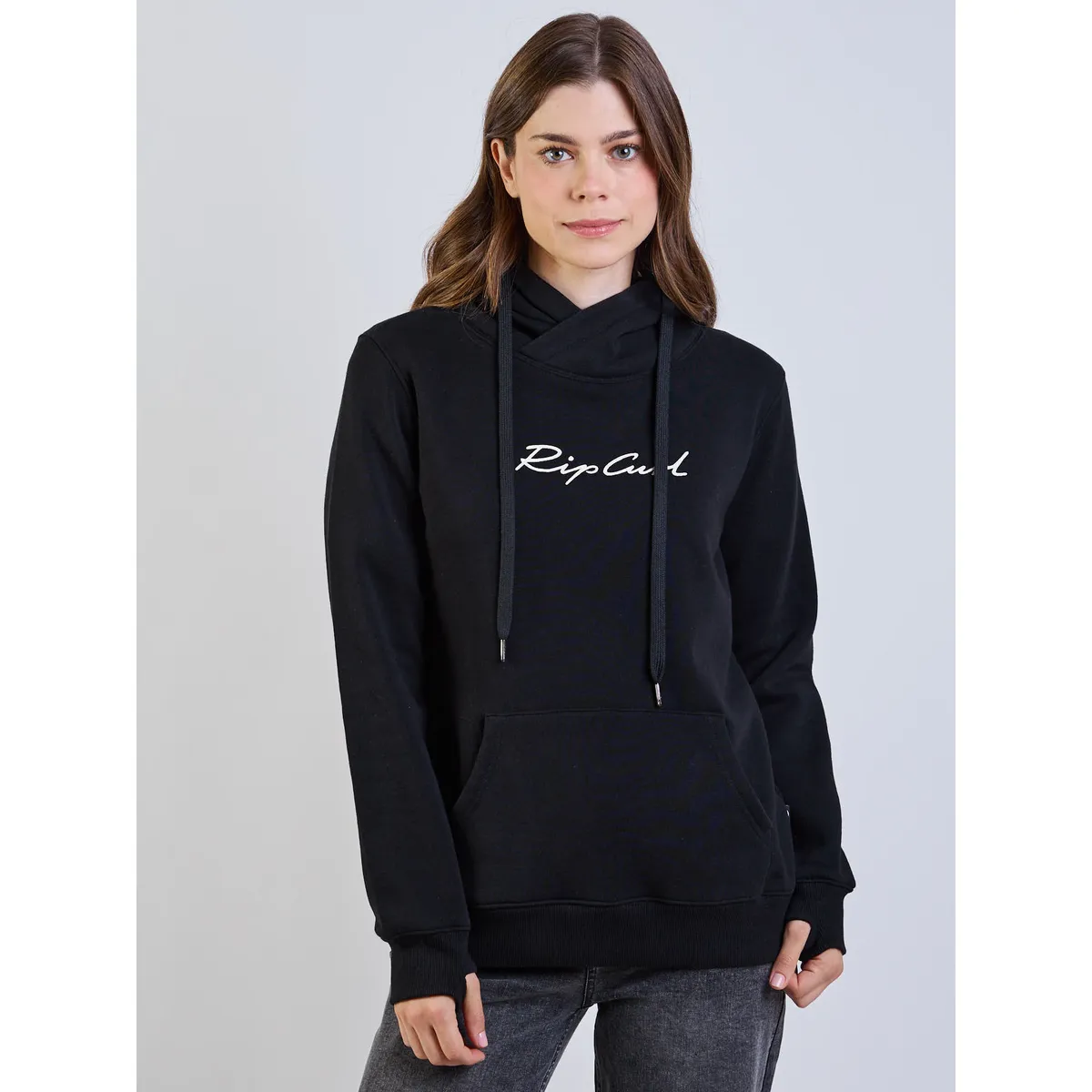 RIP CURL - Poleron Canguro Boreal Negro Mujer Rip Curl