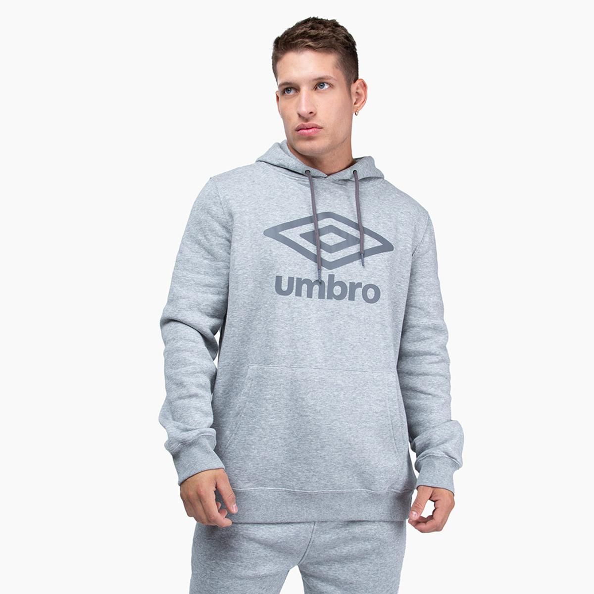 UMBRO - Polerón Umbro Hoodie Big Logo Hombre Gris