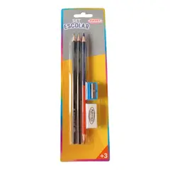 ARTEL - Pack 4 de Set Escolar 2 Lápices Grafíto + 1 Lápiz Bicolor + Goma + Sacapuntas