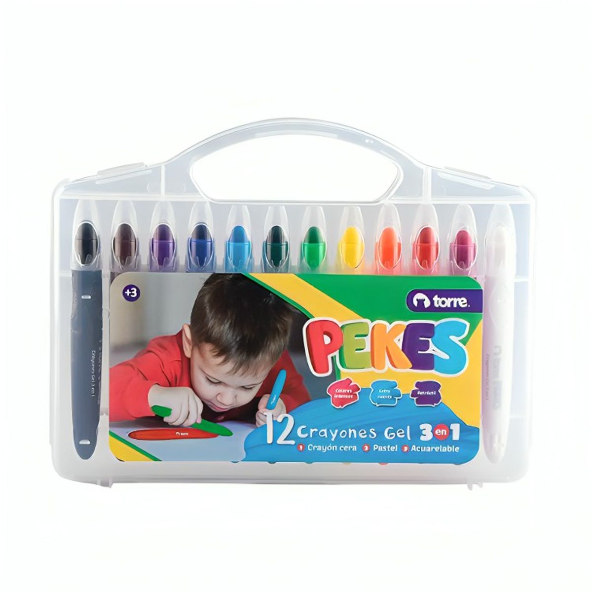 TORRE - Crayones Gel 3 en 1 12 Colores Pekes  Torre