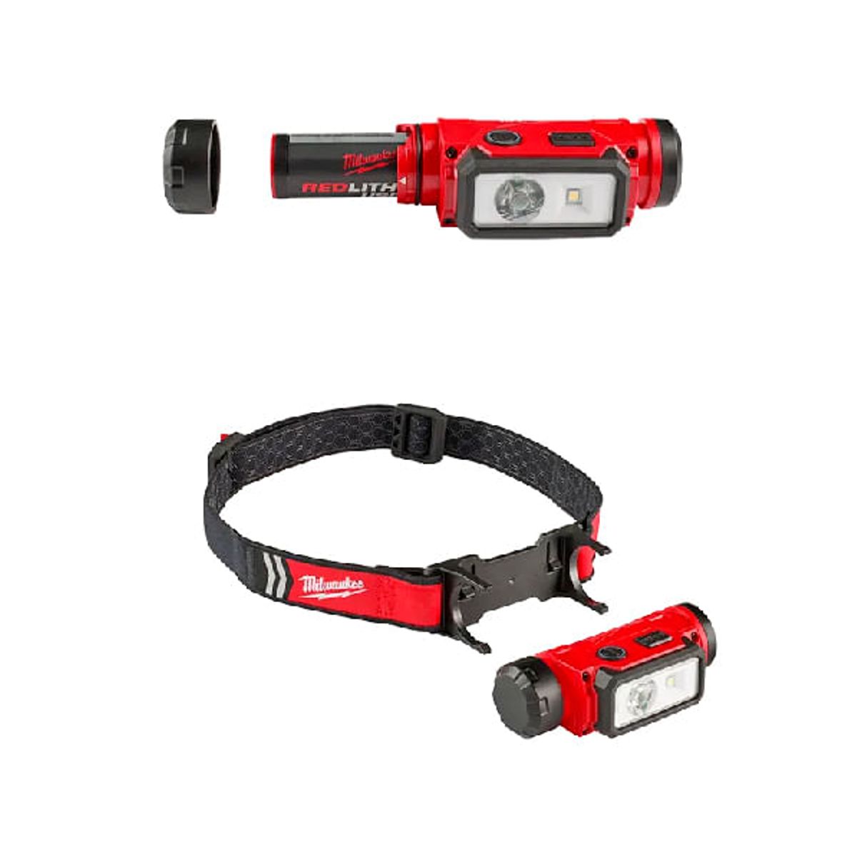 MILWAUKEE - Linterna De Casco Milwaukee 600 Lum Con Carga Usb 2163-21 Rojo