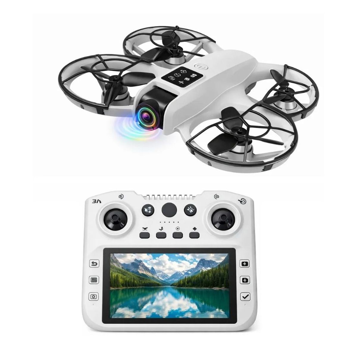 NOVYSTOR - Drone Brushless con Cámara HD, Control LCD y Giro 360°