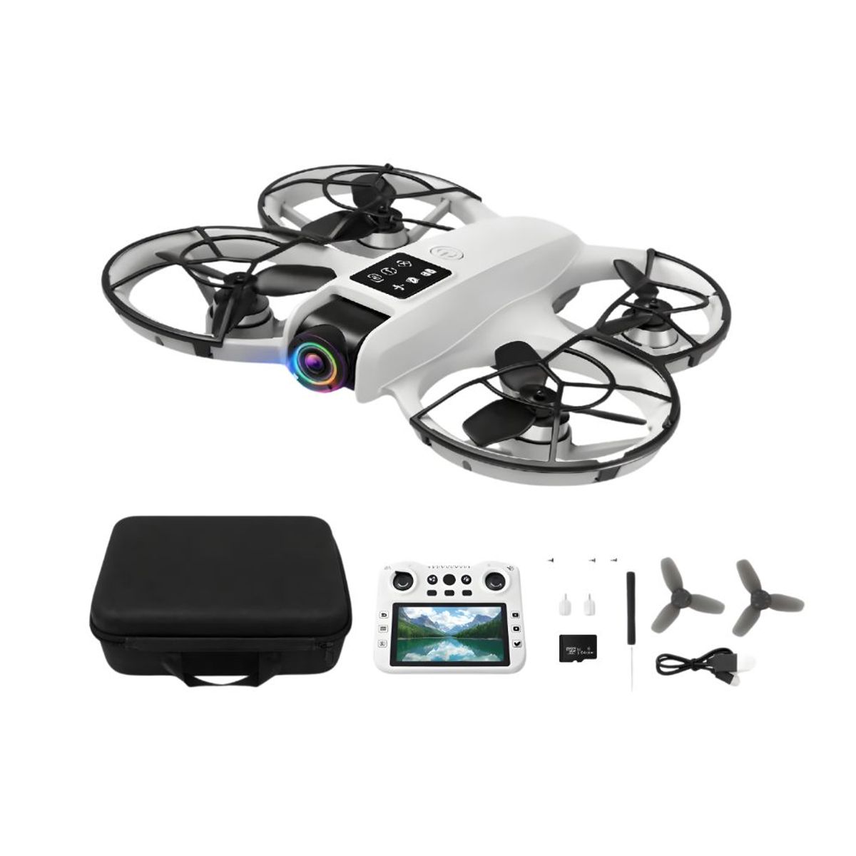 NOVYSTOR - Drone Brushless con Cámara HD, Control LCD y Giro 360°