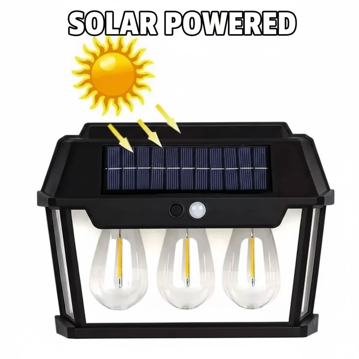 GENERICO - Lampara De Pared Solar 3 Focos Luz Led Impermeable 3w