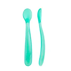 CHICCO - Set de 2 Cucharas de Silicona Extra Sueva Azul