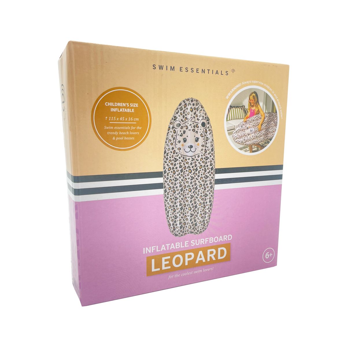 SWIM ESSENTIALS - Tabla de Surf Inflable Leopardo Swim Essentials