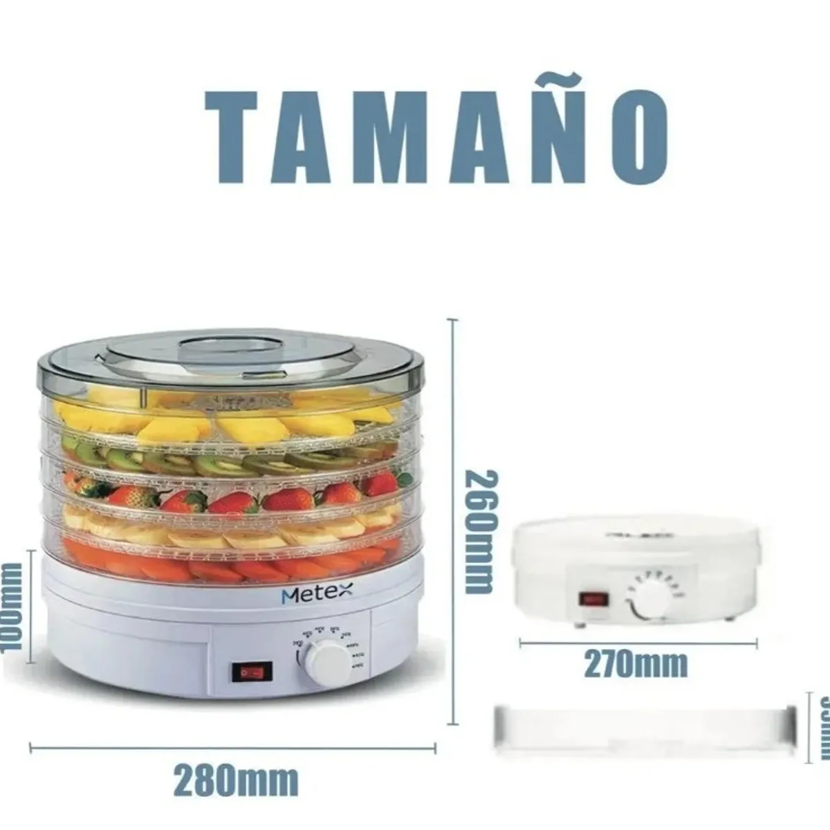 GENERICO - Deshidratador De Alimentos Food Blanco 5 Niveles