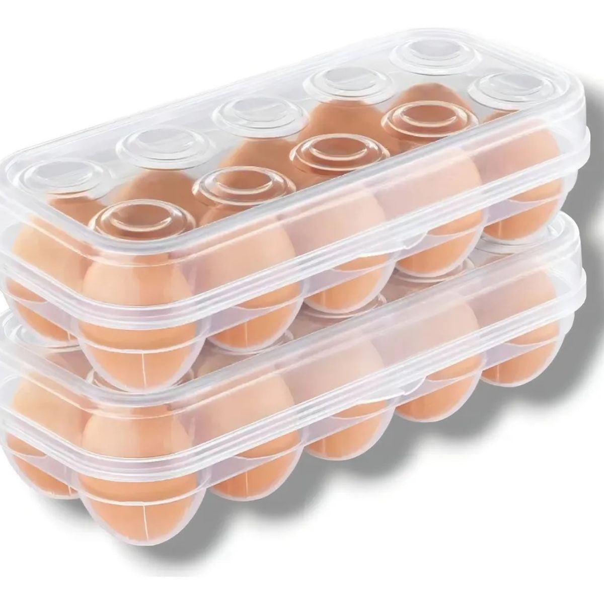 GENERICO - Contenedor De Huevos 10 Cavidades Huevera Apilable Con Tapa