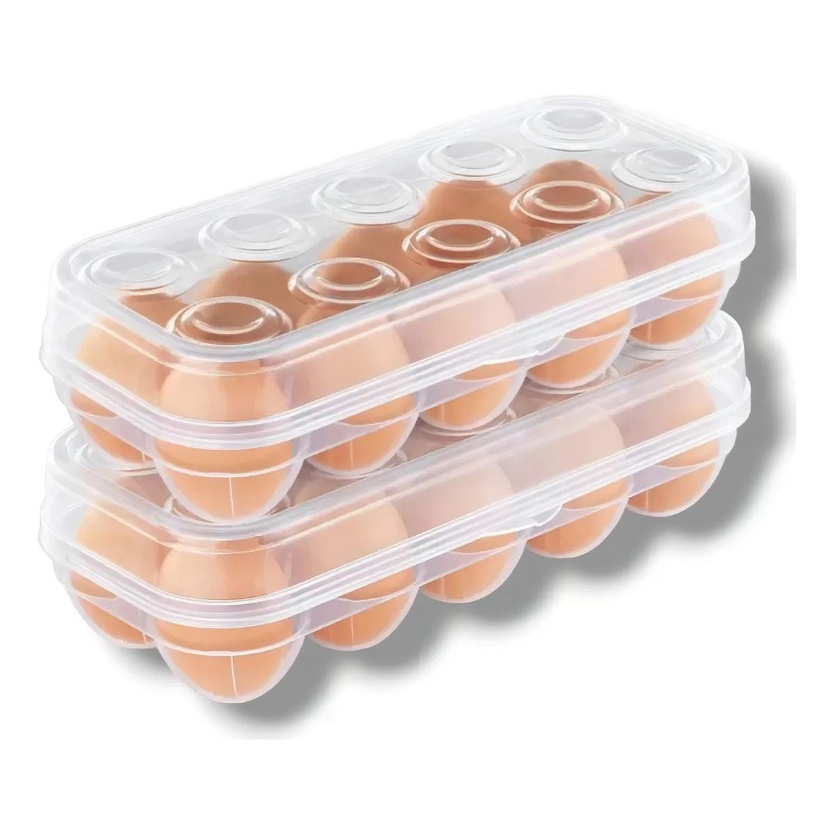 GENERICO - Contenedor De Huevos 10 Cavidades Huevera Apilable Con Tapa