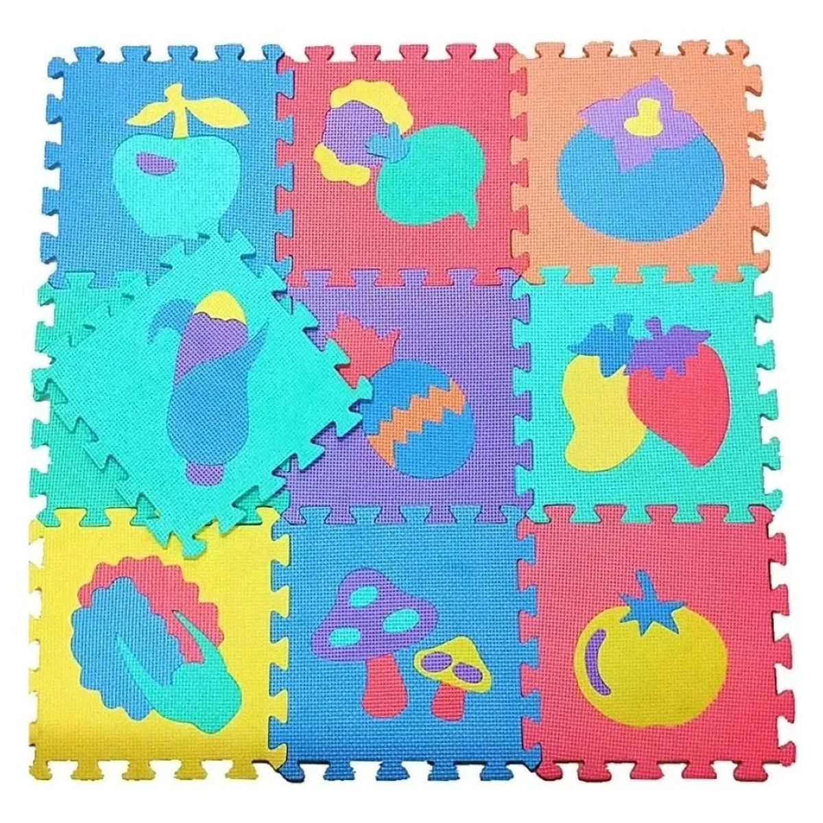 GENERICO - Alfombra Goma Eva Set 10 Cuadros De 30x30 Para Niños