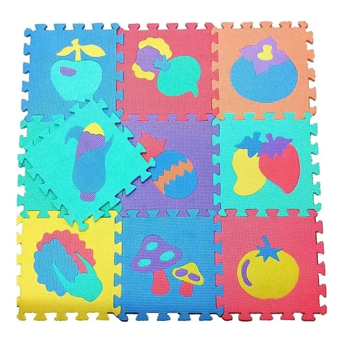 GENERICO - Alfombra Goma Eva Set 10 Cuadros De 30x30 Para Niños