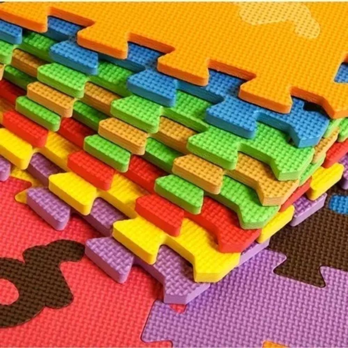 GENERICO - Alfombra Goma Eva Set 10 Cuadros De 30x30 Para Niños