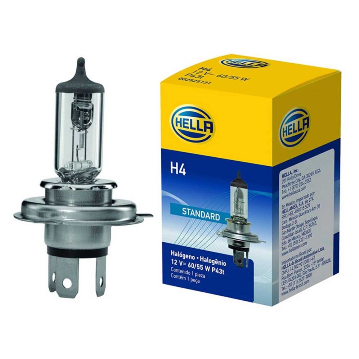HELLA - PACK 10 AMPOLLETAS HELLA H4 12V 60W