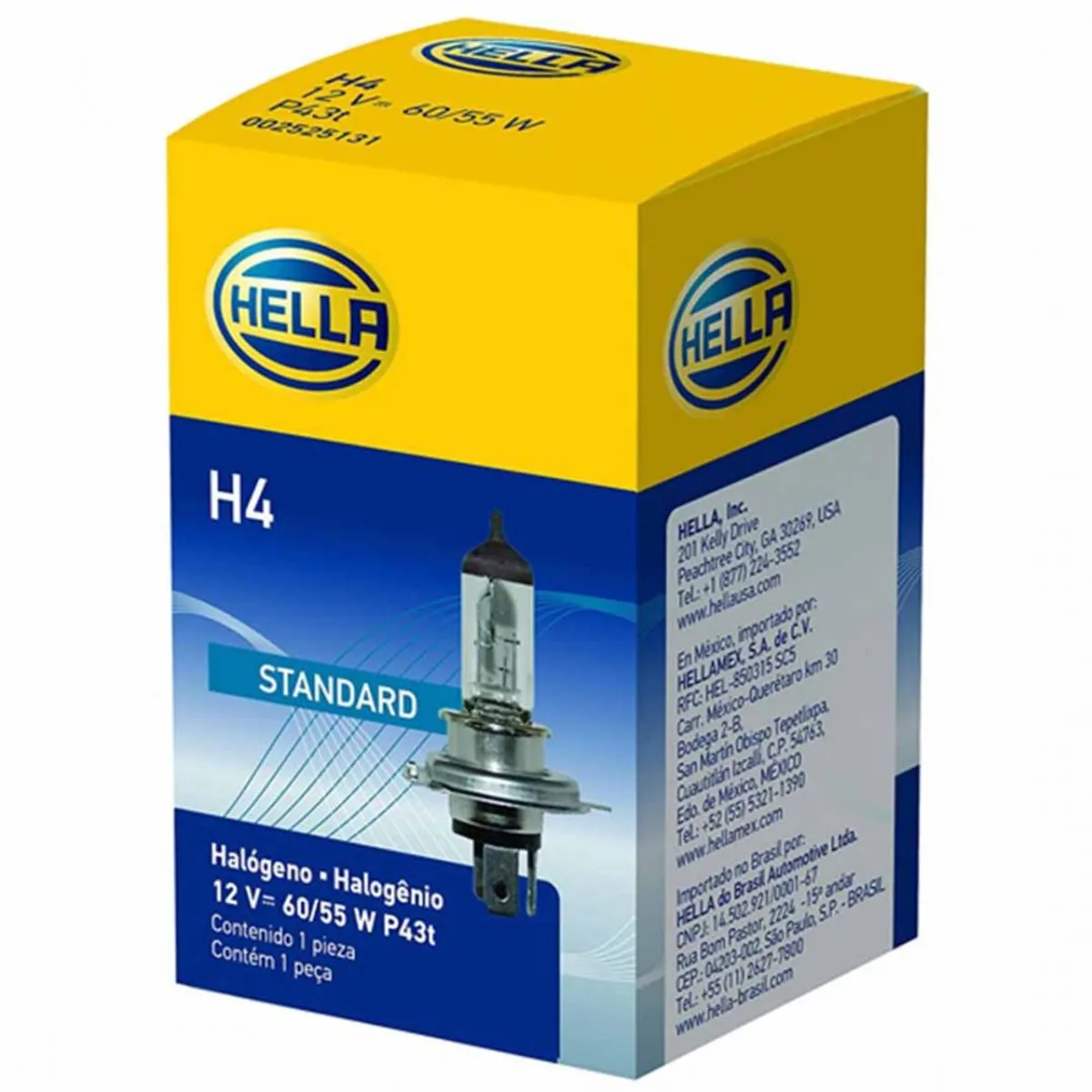 HELLA - PACK 10 AMPOLLETAS HELLA H4 12V 60W
