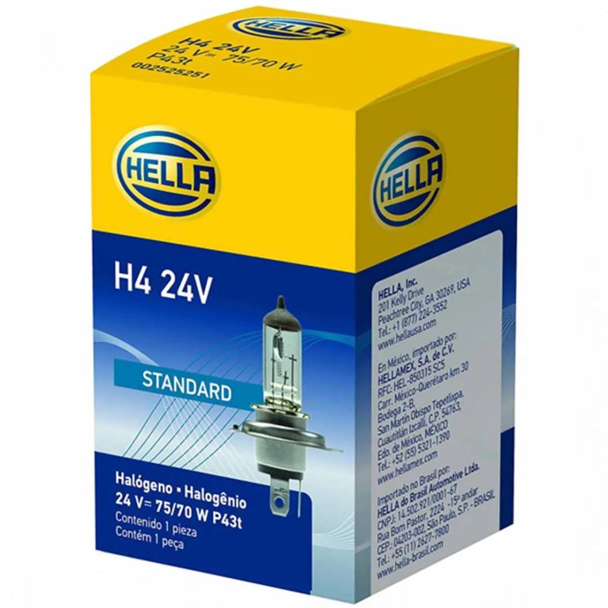 HELLA - PACK 10 AMPOLLETAS HELLA H4 24V 70W